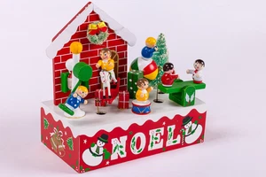 Vintage Silvestri Weihnachtsspieluhr aus Holz spielt KLEINE WELT - Bild 1 von 9