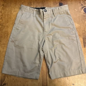 Volcom Men’s Frickin Chino Khaki Shorts Casual Flat Front Sz 28 Brown 9” Inseam - Picture 1 of 6