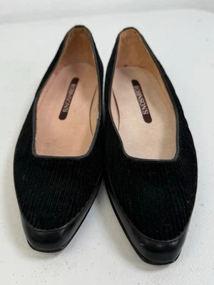 Mocasines planos Martinez Valero vintage de cuero tejido negro años 70 ROBINSONS Foto 1 de 4