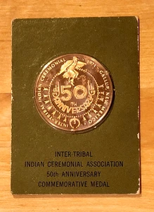 Medalla conmemorativa india intertribal 1971 50 aniversario - Imagen 1 de 3