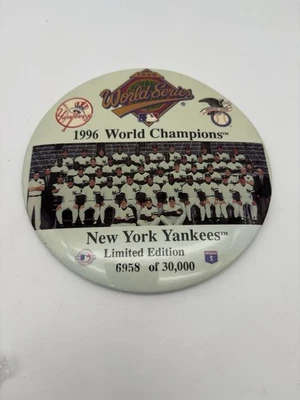 Vintage New York Yankees 1996 World Champion Large 6” Button - Limited Edition - Image 1 of 2