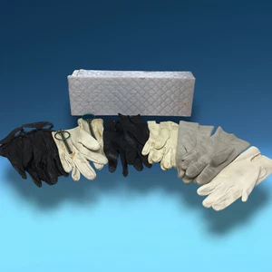 Lot 5 x Vintage Leather Gloves French Women's Sz 6- 7 + Quilted Case READ - Picture 1 of 14