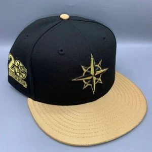 Seattle Mariners Mütze Herren 7 5/8 schwarz 20. Jubiläum 59Fifty New Era nicht verstellbar Kappe - Bild 1 von 8