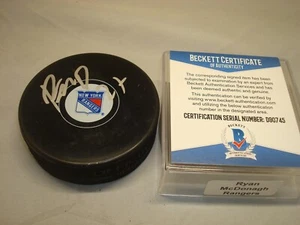 Ryan McDonagh Signed New York Rangers Hockey Puck Autographed Beckett BAS COA 1A - Picture 1 of 3