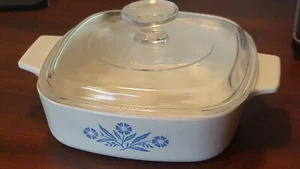 Vintage Corning Ware blaue Kornblume 1 Quart Auflaufform mit Original Deckel - Bild 1 von 7