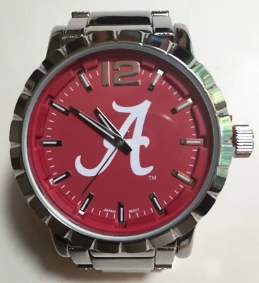 Nuevo reloj Alabama Crimson Tide para hombre, pulsera, metal, con batería gratis, NCAA Foto 1 de 3
