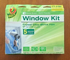 Duck Window Kit 5 Indoor Shrink Film Window Insulation Kit 62" High X 210" Wide - Picture 1 of 2