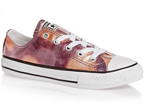 Scarpe da ginnastica Converse AS Ox Younger Kids UK 12 EU 30 rosa crepuscolare metallizzate stringate
