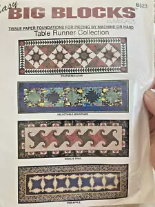 Easy Big Quilt Blocks McCall's 4 Table Runner Topper Paper Pieced Foundations - Picture 1 of 8