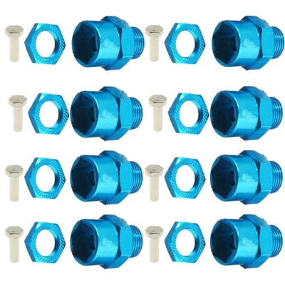 8 Pack Blue 1/8 12mm to 17mm Wheel Hex Hub Adapter Extension For 1/10 RC Car NEW - Image 1 of 4