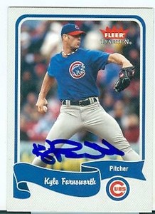 Kyle Farnsworth autographed baseball card (Chicago Cubs) 2004 Fleer #200