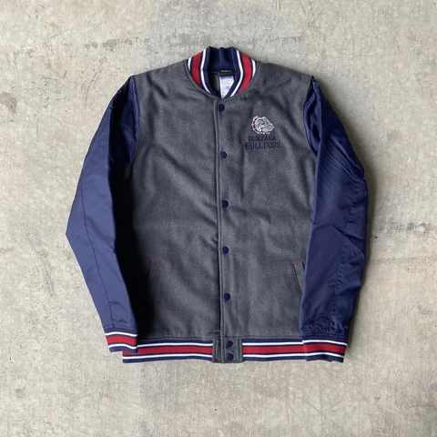 Youth XL 16/18 NCAA Gonzaga Bulldogs ￼Button Ribbed Varsity Jacket Gen2 Sports Cover