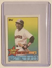1989 Topps Super Star Mini Tony Gwynn Back #50 Padres Kirk Gibson #66 LA Dodgers