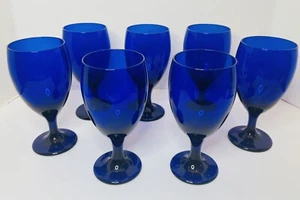 Copas de agua de vino azul cobalto Libbey Premiere de colección (7) 16 oz usadas en excelente estado - Imagen 1 de 9