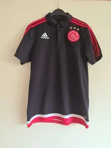 Adidas Ajax Emblema Sport Polo Climalite Camisa Negro Blanco Rojo Talla S - Imagen 1 de 15