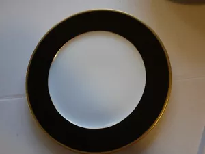 Plato redondo dorado Haviland Illusion de Barbara Barry Limoges Francia - Imagen 1 de 4