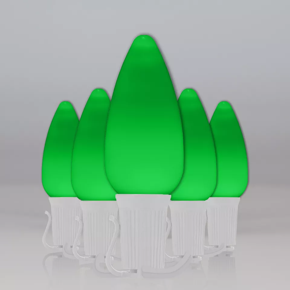 50 C9 OptiCore Shatterproof LED Christmas Lights Smooth Finish, White Wire 50ft - Image 1 of 4