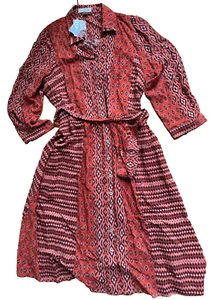 Coldwater Creek long sleeve shirt dress Size 16 NWT Southwestern Aztec - Picture 1 of 6