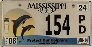 LOW 3 Digit Number PROTECT OUR DOLPHINS license plate 154 Animal Respect Life MS - Picture 1 of 7