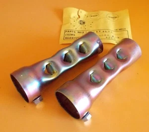 Baffles Exhaust Louvered Core Short 110mm x 38mm Honda Yamaha Harley (pair) - Picture 1 of 3