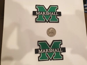 (2) Parches bordados de hierro con rebaño trueno de la Universidad Marshall 3"X2 - Imagen 1 de 1