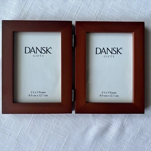 Dansk Wooden 5" x 3.5" Walnut Double Hinge Frame New - Picture 1 of 8