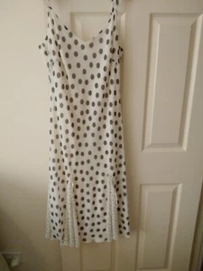 Marks & spencer dress 14 r per una dress spotty cream colours chiffon - Picture 1 of 4