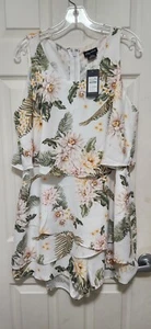 City Chic Summer Playsuit sz 14 NWT Ivory Tropicana by AVENUE  - Picture 1 of 6