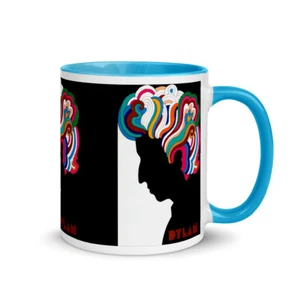 Póster de Bob Dylan 1966 taza de café té bebida con mango de color e interior - Imagen 1 de 13