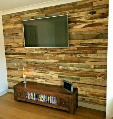 20 m2 Rustic Reclaimed Pallet Wood Wall Cladding Recycled Timber Planks / Boards - Image 1 of 4
