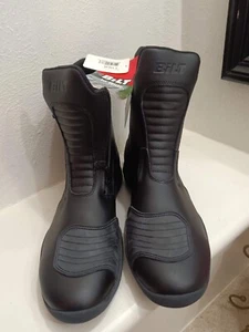 Botas de aire de motocicleta BILT Pro Tourer para hombre 14 negras cuero cremallera lateral NUEVAS - Imagen 1 de 10