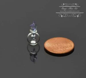 1:12 Dollhouse Miniature Glass Jar with Purple Flame Top BD HB775 - Picture 1 of 2