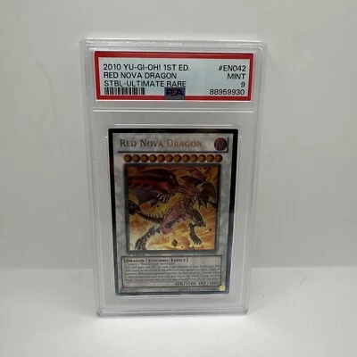 Yugioh PSA 9 Red Nova Dragon STBL EN042 Ultimate Rare 1st Edition Mint - Image 1 of 2