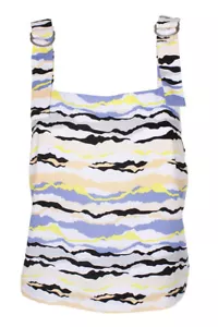Kensie Blue Multi Printed Buckle Tank Top M - Picture 1 of 2