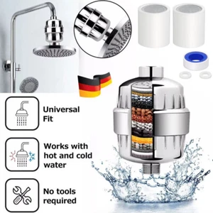 20-Stufen Duschfilter Wasserfilter mit 2x Filterpatronen Duschkopf Wasserfilter - Bild 1 von 12