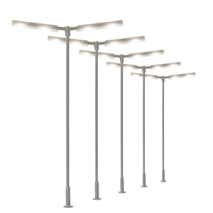 10pcs Model Trains HO TT Scale 1:100 Warm White Two-heads Lamp Street Light - Picture 1 of 6