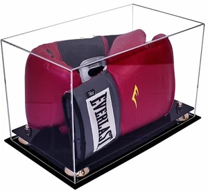 Guanto da boxe Custodia con display trasparente con rialzi in oro - si adatta a 1 o 2 guanti (A011-GR) - Foto 1 di 6