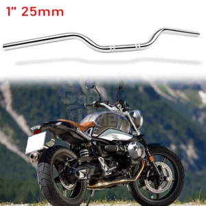 Manillar cromado 1" 25 mm barra de arrastre para R nineT Scrambler R1200GS F800GS - Imagen 1 de 15