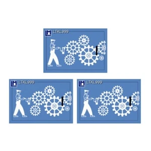 3D linsenförmige Original Kofferanhänger, Zahnräder, blau, 3,5 x 2,5 Zoll - Bild 1 von 2