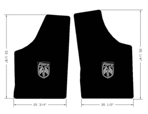 NEW! 1984-1988 Black Floor Mats Pontiac Fiero with Silver Crest logo Embroidery - Picture 1 of 12