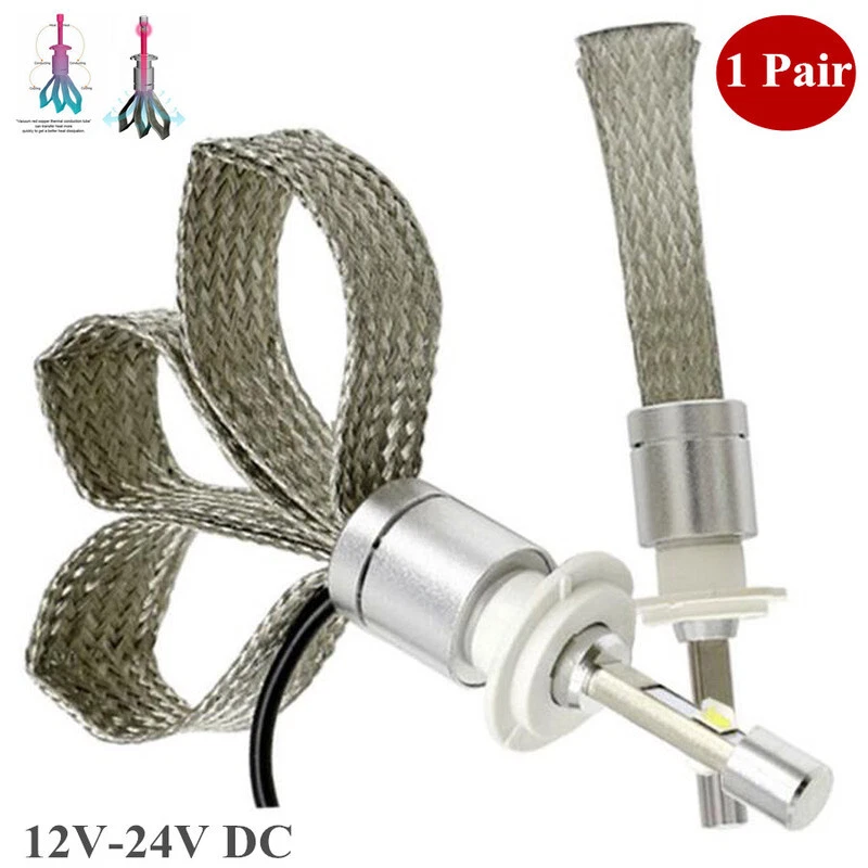 12-24伏2件装LED大灯LED H4灯泡80W H4汽车灯汽车配件灯 — 第 1/4 张图片