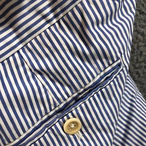 Polo Ralph Lauren Pants Mens 35x39 Unhemmed Blue White Pin Striped Made In Italy - Picture 1 of 15