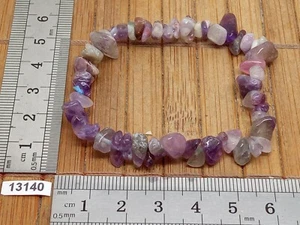 Bracelet chips baroque AMETHYSTE CHEVRON naturelle du Botswana qualité A 18 cm - Imagen 1 de 2