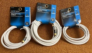 RG-6 Koaxialkabel 15 Fuß + 2 zusätzliche 6 Fuß Packungen CE Tech - Bild 1 von 4