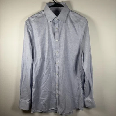 Camisa Charles Tyrwhitt Para Hombre 15.5 35 Azul Sin Hierro Calce Extra Ajustado Microimpresión Foto 1 de 4