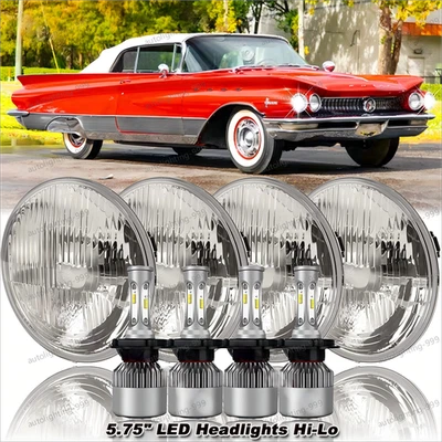 Faros LED para Buick Electra Wildcat 5,75" 5-3/4" pulgadas-Punto de haz alto/bajo 4 piezas Foto 1 de 4