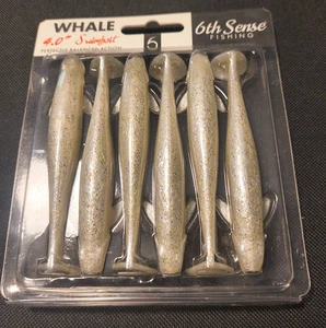 6th Sense Fishing 4" Whale Swimbait Platinum White 6er Pack - Bild 1 von 4