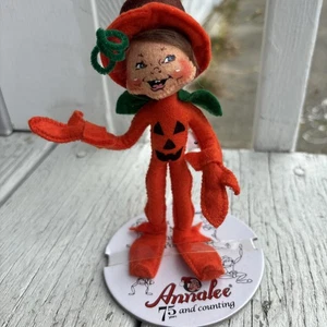 ANNALEE DOLLS 2018 6" HALLOWEEN  JACK-0-LANTERN Poseable ELF - Picture 1 of 4