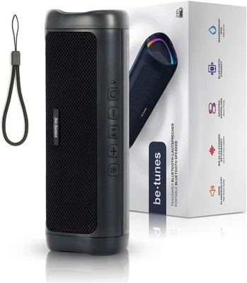 BE TUNES be.tunes Bluetooth Lautsprecher – Kompakte Musikbox mit LED-Licht