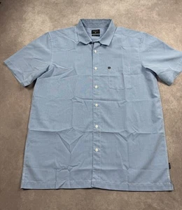 Quiksilver Camicia Uomo Tg L Gingham Blu Manica Corta Bottoni Casual Preppy - Foto 1 di 19